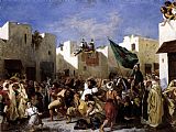 Eugene Delacroix Canvas Paintings - The Fanatics of Tangier